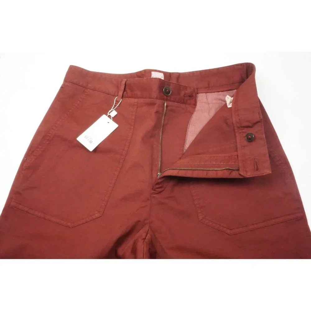 Eidos Tinto Solid Red Cotton Blend Mens Casual Pants Sz 48R Brand New